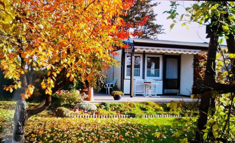Aussenansicht Herbst Bungalow Am Salzhaff